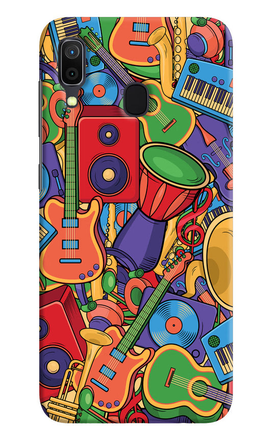 Music Instrument Doodle Samsung A30 Hard Case Back Cover by Casekaro