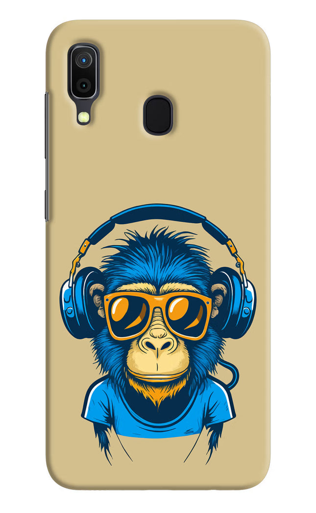 Monkey Headphone Samsung A30 Hard Case Back Cover by Casekaro
