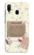 Hopeless Romantic Samsung A30 Hard Case Back Cover by Casekaro