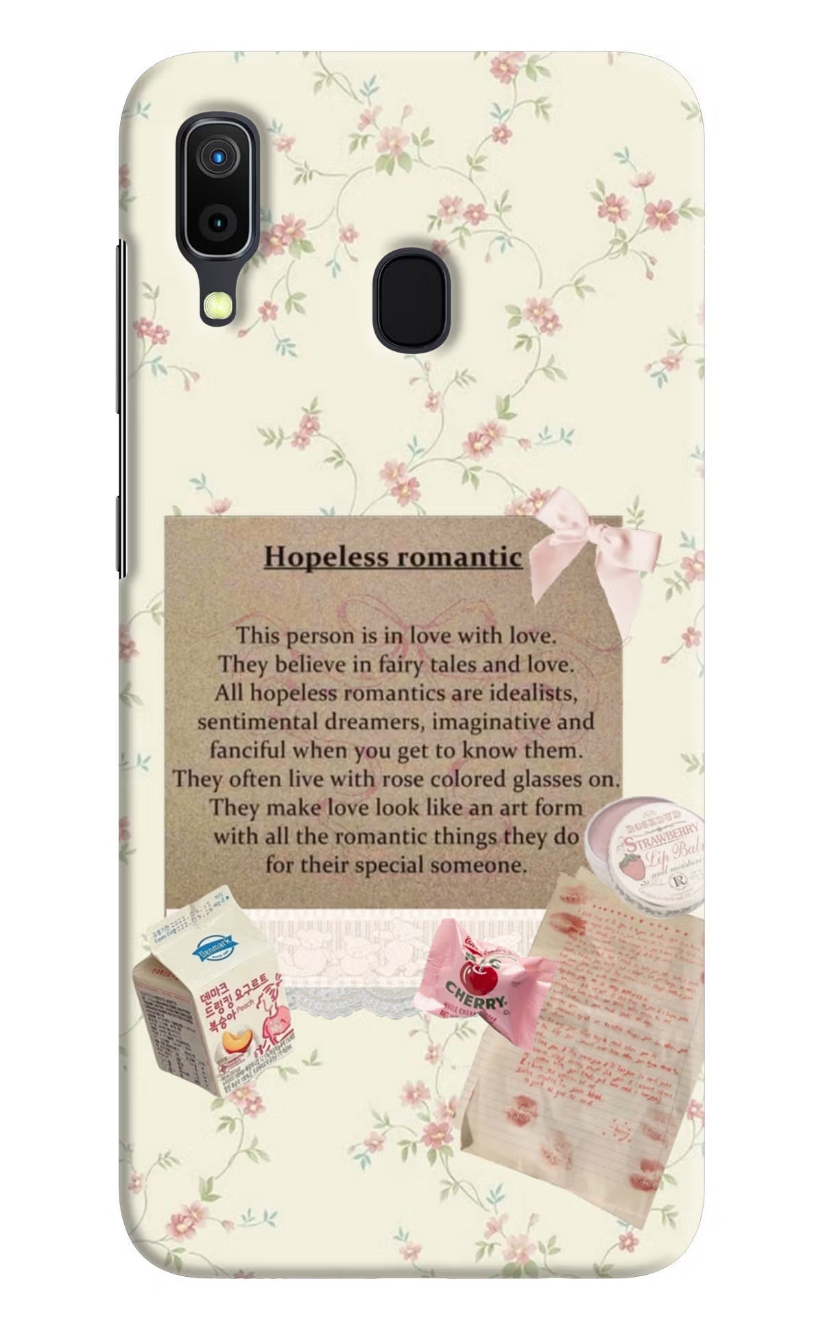 Hopeless Romantic Samsung A30 Hard Case Back Cover by Casekaro