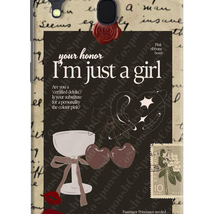 I am just a girl Samsung A30 Hard Case Back Cover by Casekaro