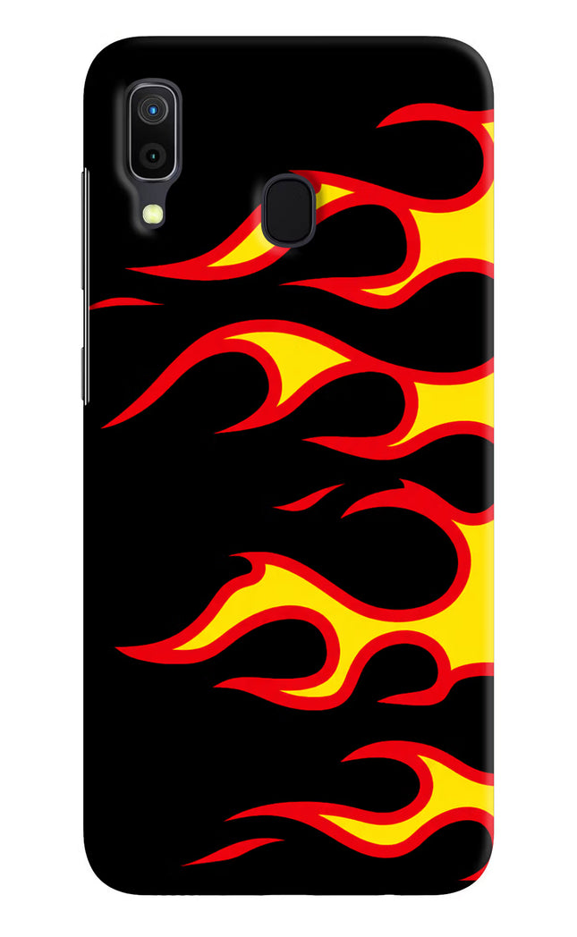Side Sweep Flames Samsung A30 Hard Case Back Cover by Casekaro