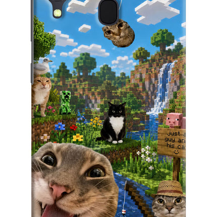 Minecraft Cat Chaos Samsung A30 Hard Case Back Cover by Casekaro
