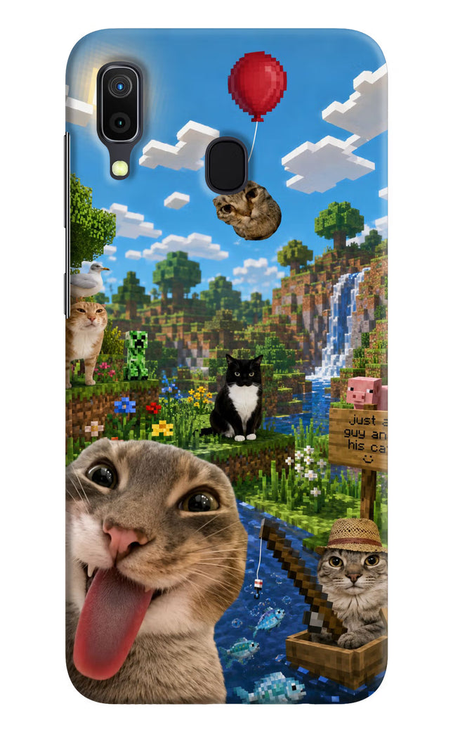 Minecraft Cat Chaos Samsung A30 Hard Case Back Cover by Casekaro