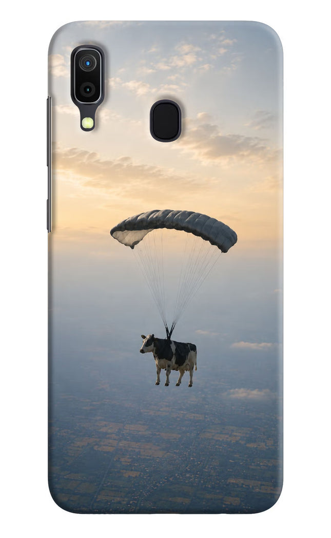 Skydiving Cow Samsung A30 Hard Case Back Cover by Casekaro