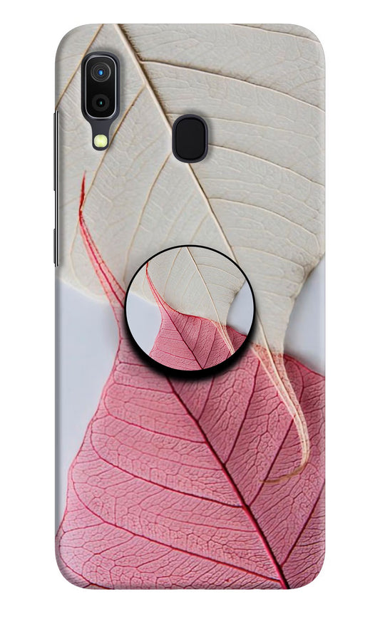 White Pink Leaf Samsung A30 Pop Case by Casekaro