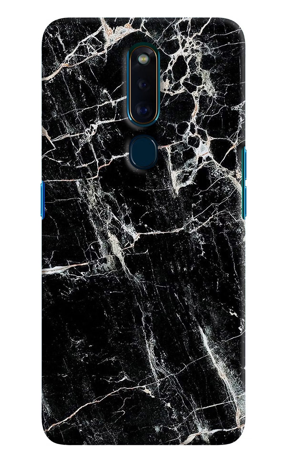 Black Marble Texture Oppo F11 Pro Hard Case Back Cover by Casekaro