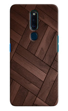 Wooden Texture Design Oppo F11 Pro Hard Case Back Cover by Casekaro