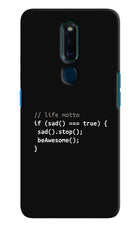 Life Motto Code Oppo F11 Pro Hard Case Back Cover by Casekaro