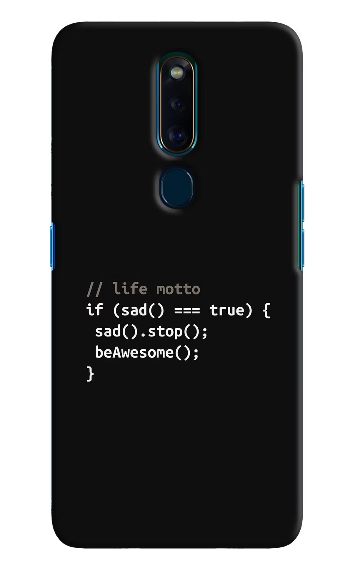 Life Motto Code Oppo F11 Pro Hard Case Back Cover by Casekaro