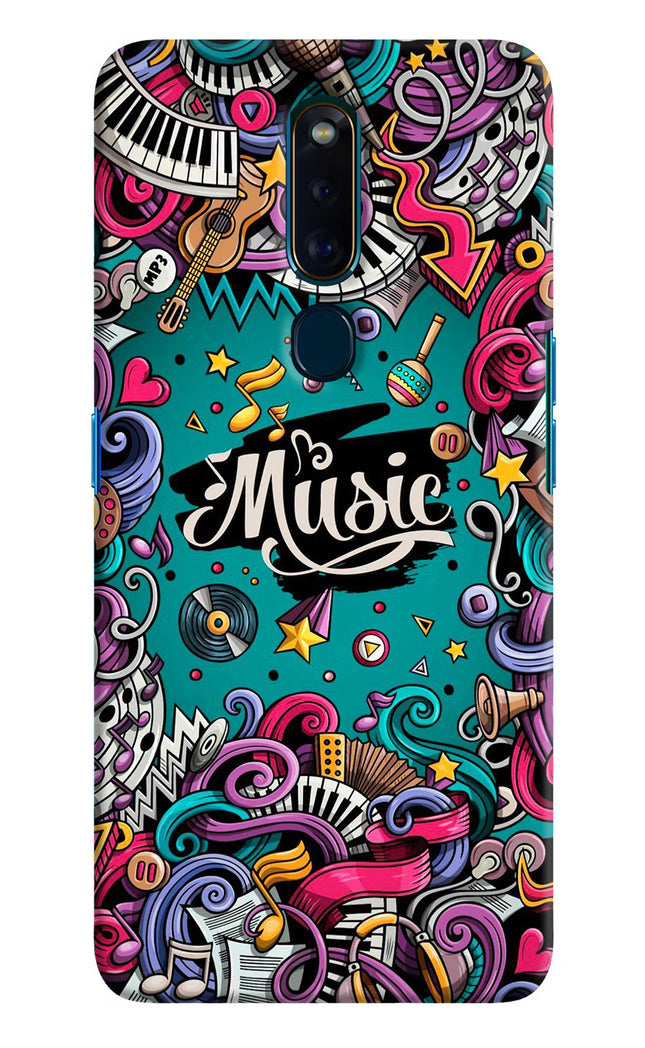 Music Graffiti Oppo F11 Pro Hard Case Back Cover by Casekaro