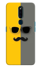 Sunglasses with Mustache Oppo F11 Pro Hard Case Back Cover by Casekaro