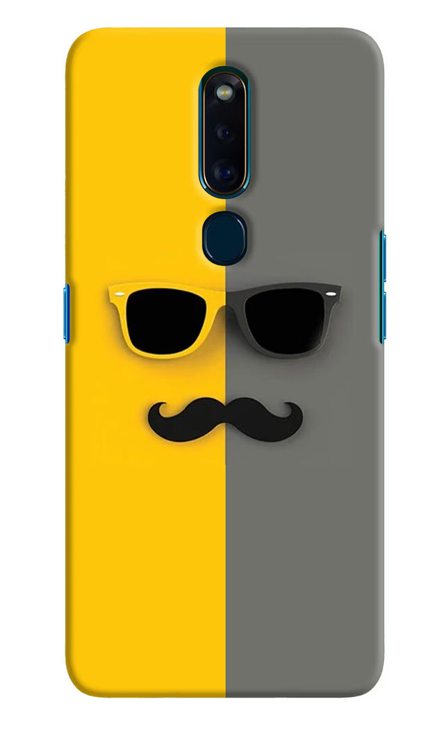 Sunglasses with Mustache Oppo F11 Pro Hard Case Back Cover by Casekaro