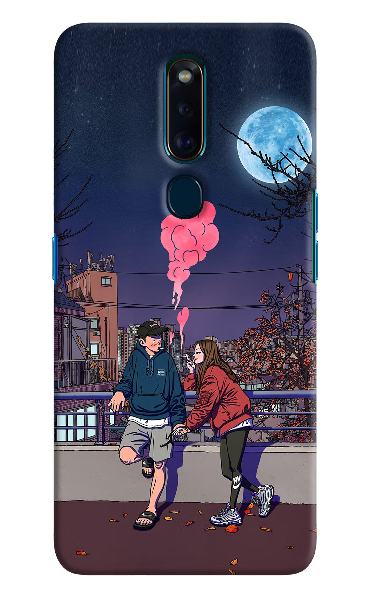 Chilling Couple Oppo F11 Pro Hard Case Back Cover by Casekaro