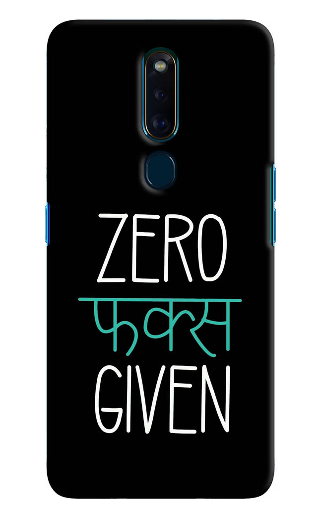 Zero Fucks Given Oppo F11 Pro Hard Case Back Cover by Casekaro