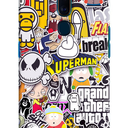 Sticker Bomb Oppo F11 Pro Hard Case Back Cover by Casekaro
