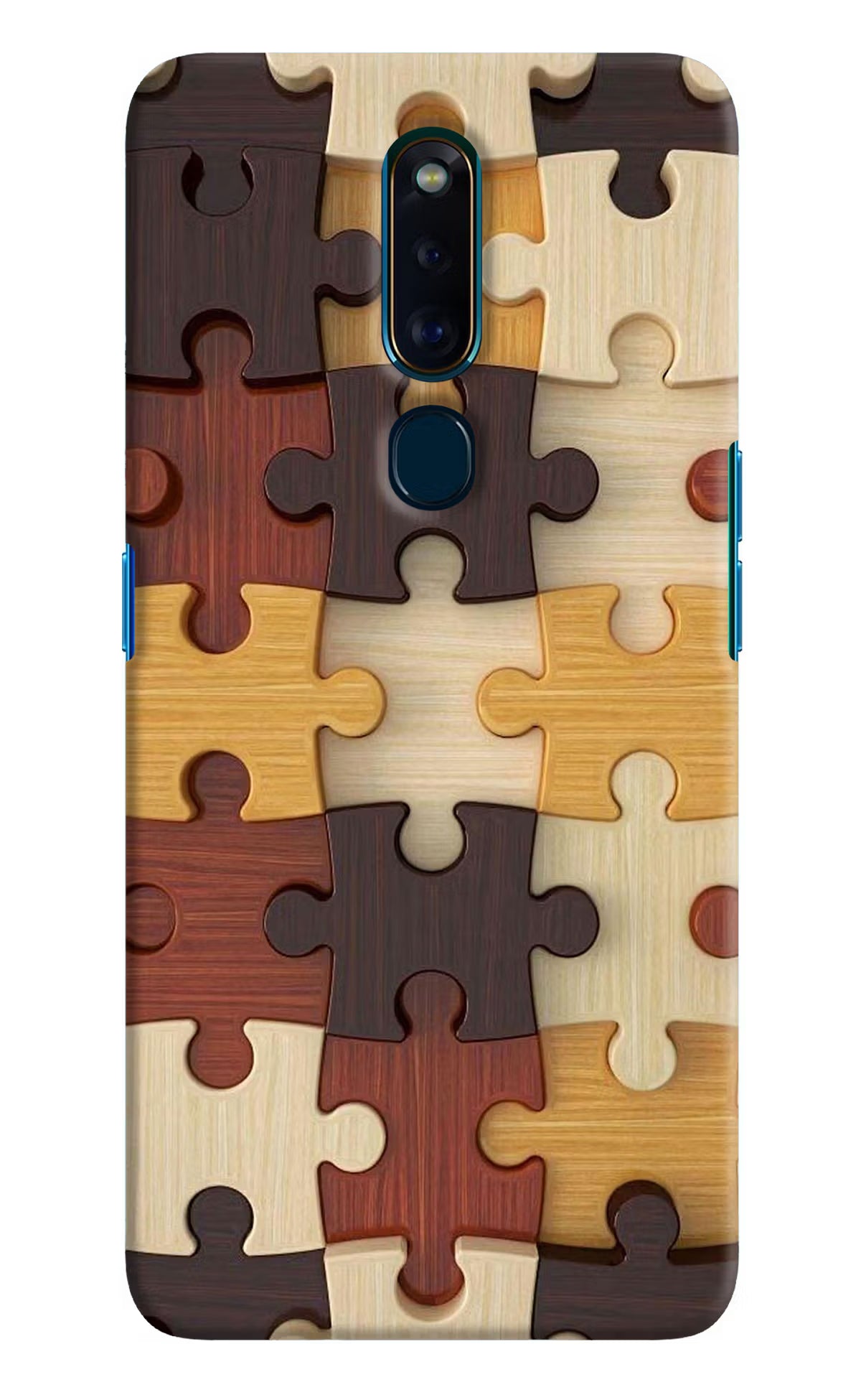 Wooden Puzzle Oppo F11 Pro Hard Case Back Cover by Casekaro
