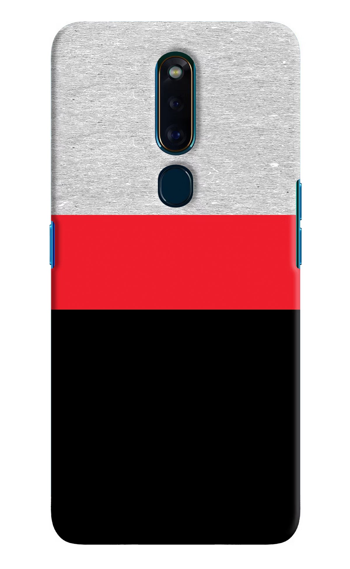 Tri Color Pattern Oppo F11 Pro Hard Case Back Cover by Casekaro