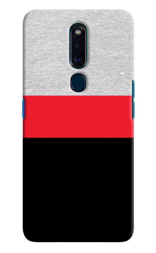 Tri Color Pattern Oppo F11 Pro Hard Case Back Cover by Casekaro