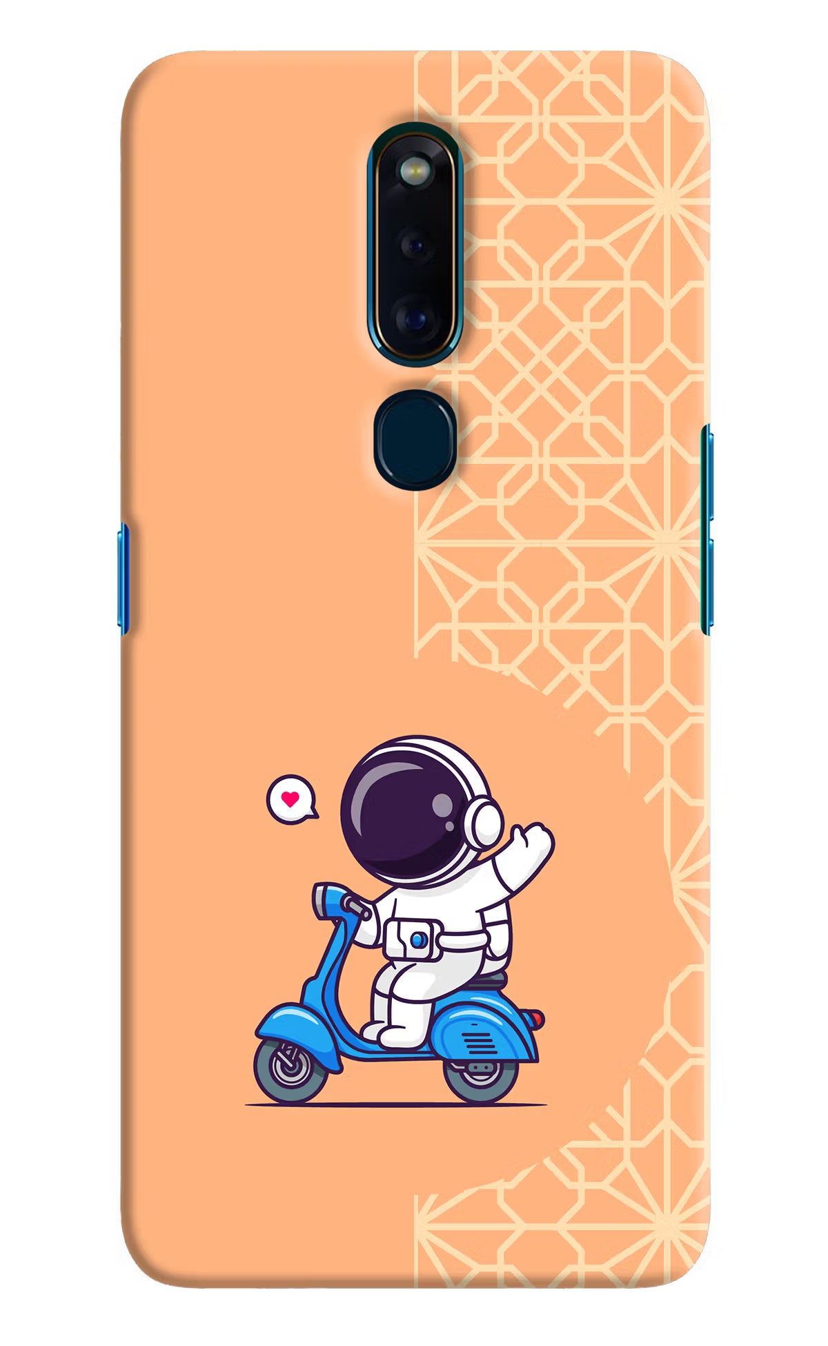 Cute Astronaut Riding Oppo F11 Pro Hard Case Back Cover by Casekaro