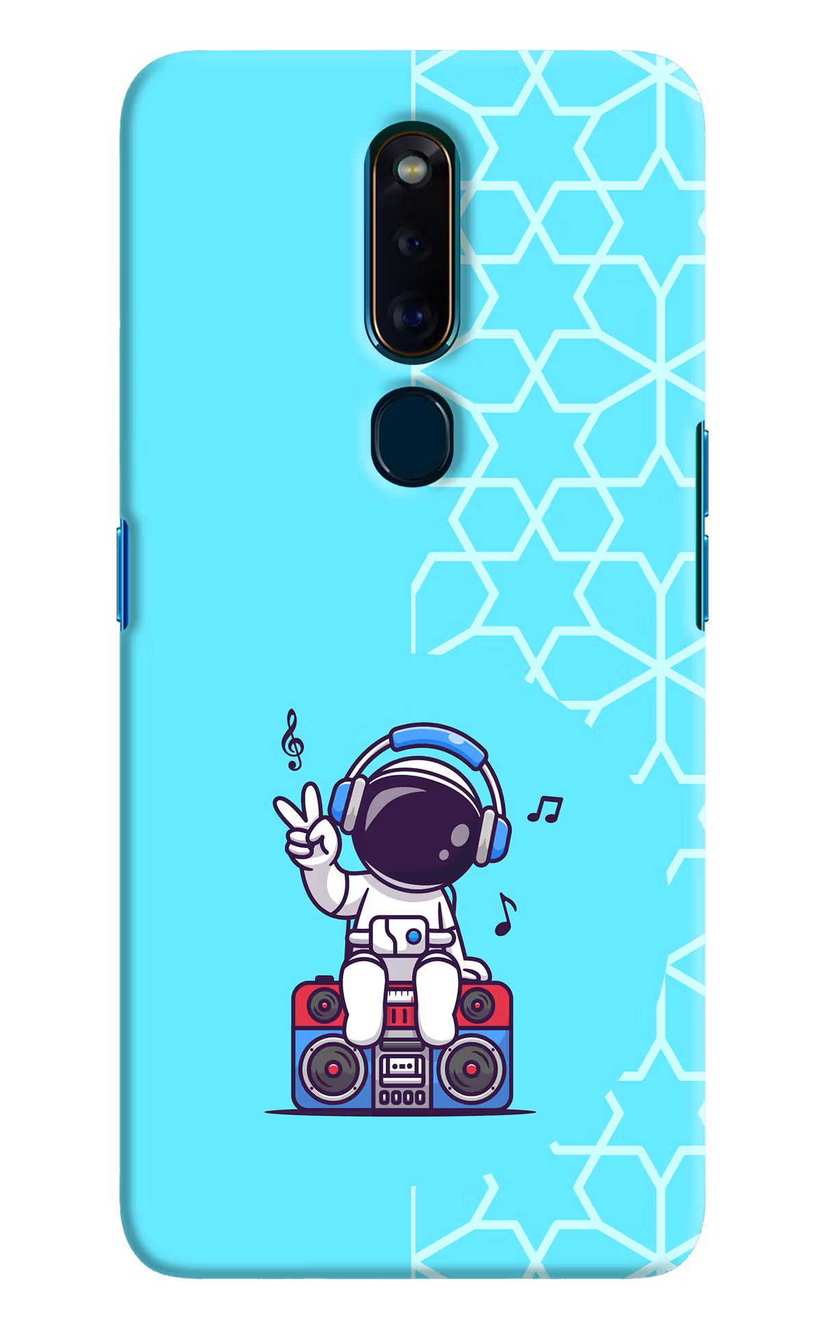 Cute Astronaut Chilling Oppo F11 Pro Hard Case Back Cover by Casekaro