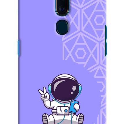 Cute Astronaut Chilling Oppo F11 Pro Hard Case Back Cover by Casekaro