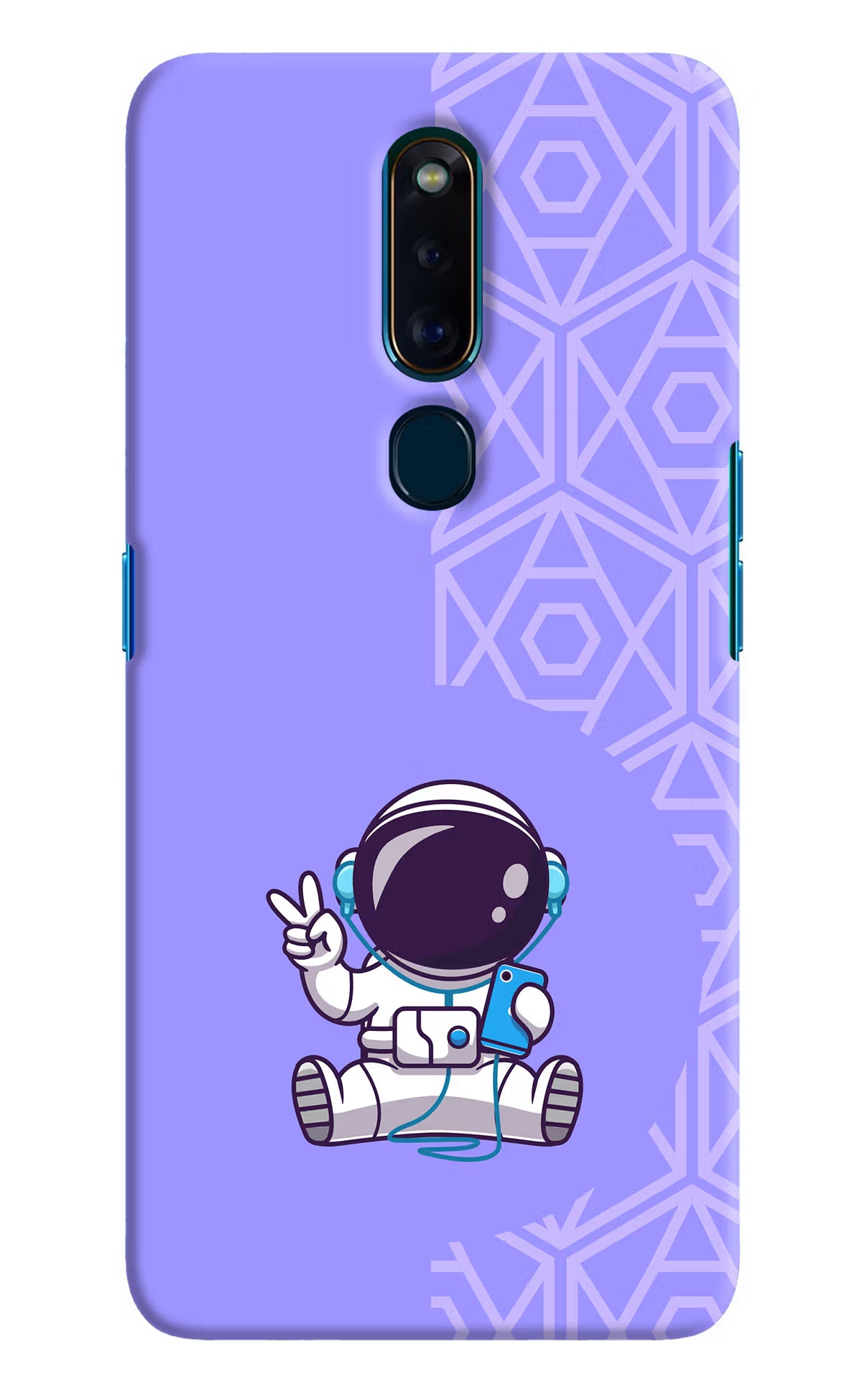 Cute Astronaut Chilling Oppo F11 Pro Hard Case Back Cover by Casekaro