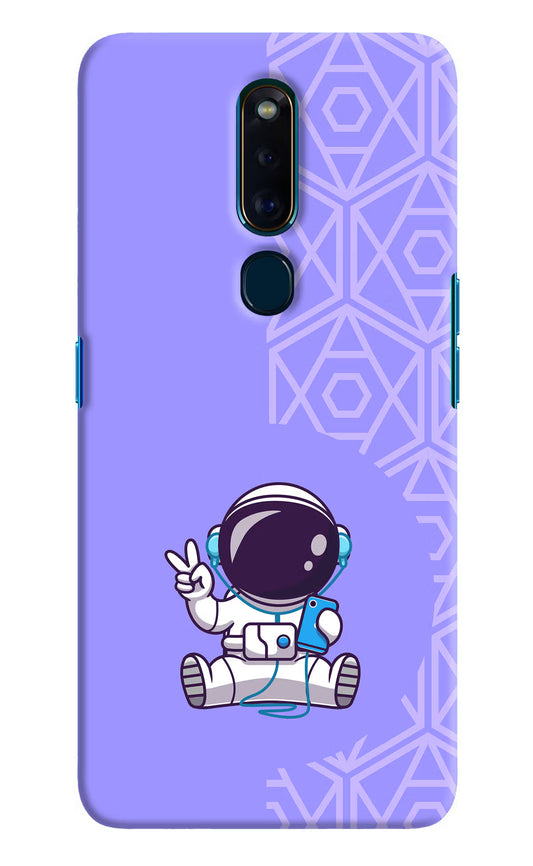 Cute Astronaut Chilling Oppo F11 Pro Hard Case Back Cover by Casekaro