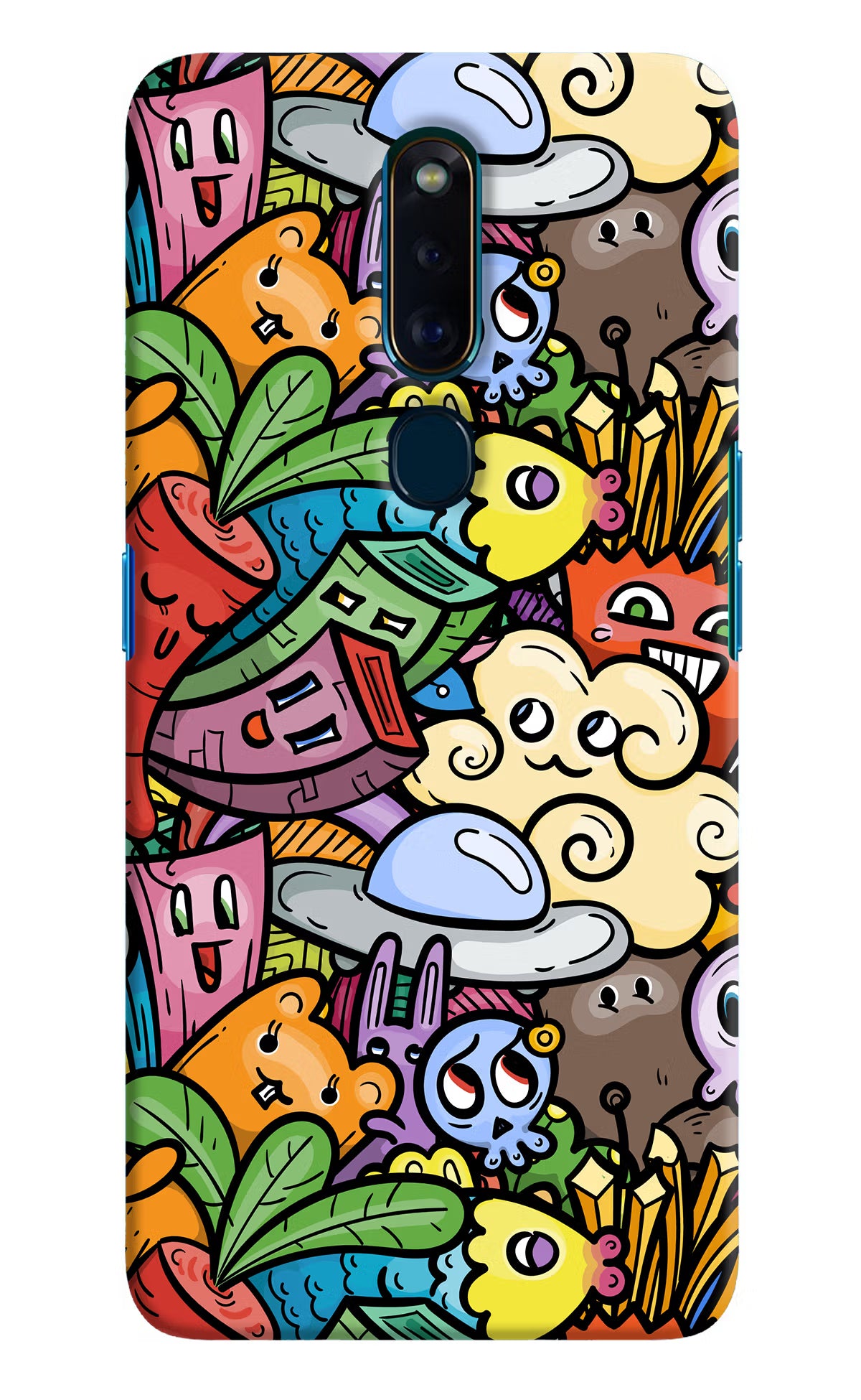 Veggie Doodle Oppo F11 Pro Hard Case Back Cover by Casekaro