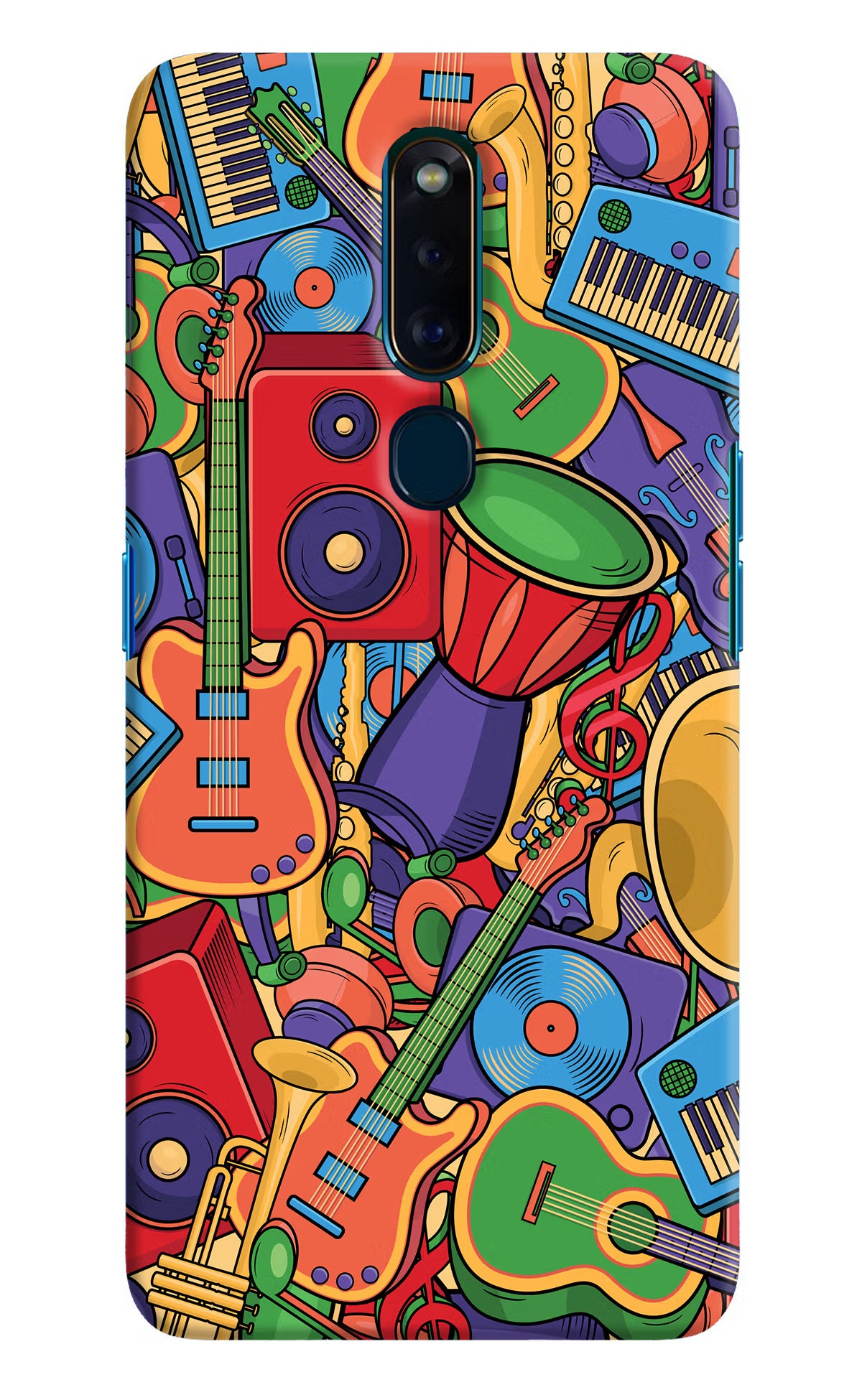Music Instrument Doodle Oppo F11 Pro Hard Case Back Cover by Casekaro