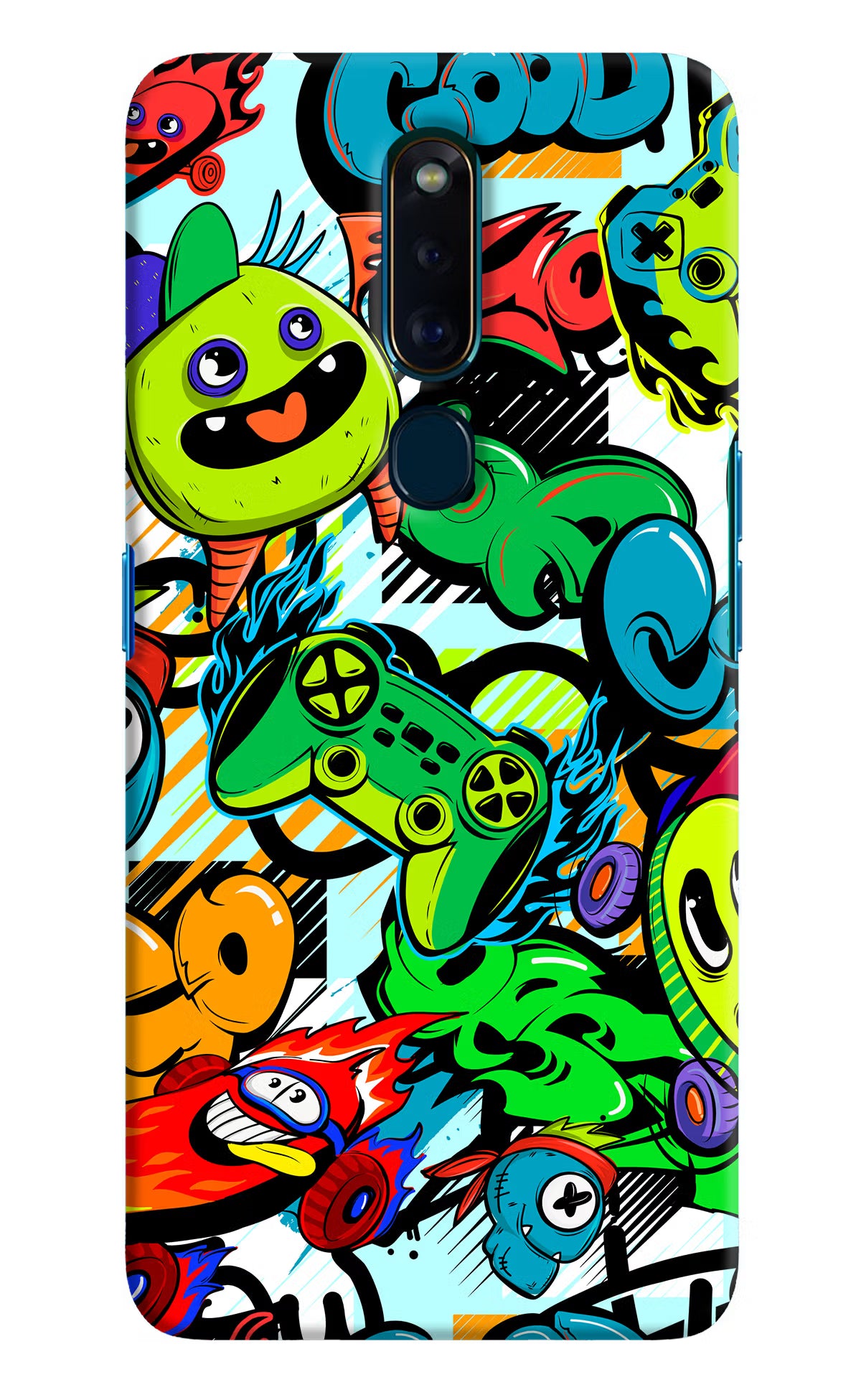 Game Doodle Oppo F11 Pro Hard Case Back Cover by Casekaro