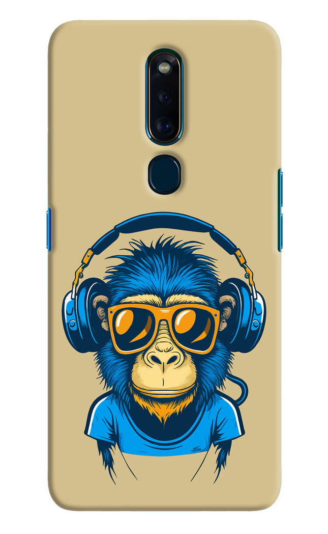 Monkey Headphone Oppo F11 Pro Hard Case Back Cover by Casekaro