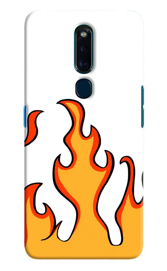Fired Up – White Oppo F11 Pro Hard Case Back Cover by Casekaro