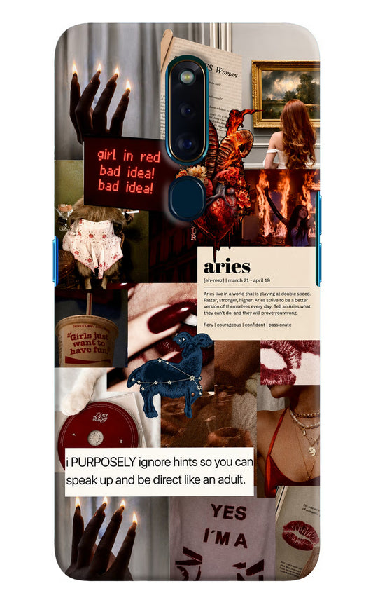 Zodiac Aries Oppo F11 Pro Hard Case Back Cover by Casekaro