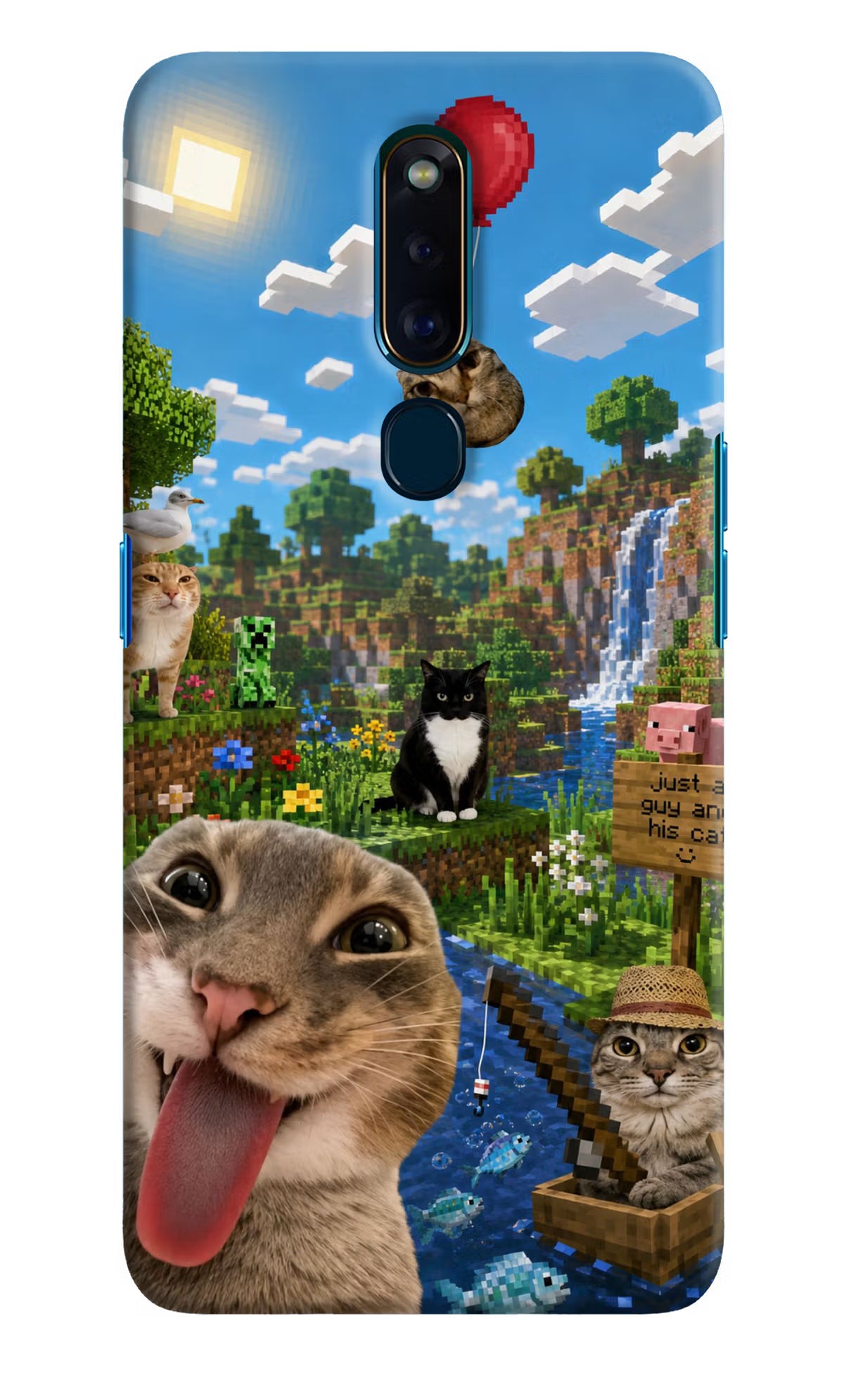 Minecraft Cat Chaos Oppo F11 Pro Back Cover
