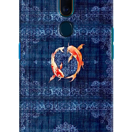 Koi Blue Oppo F11 Pro Hard Case Back Cover by Casekaro