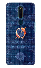 Koi Blue Oppo F11 Pro Hard Case Back Cover by Casekaro