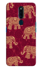 Maroon Elephant Oppo F11 Pro Hard Case Back Cover by Casekaro