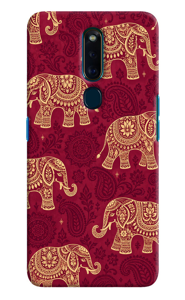 Maroon Elephant Oppo F11 Pro Hard Case Back Cover by Casekaro