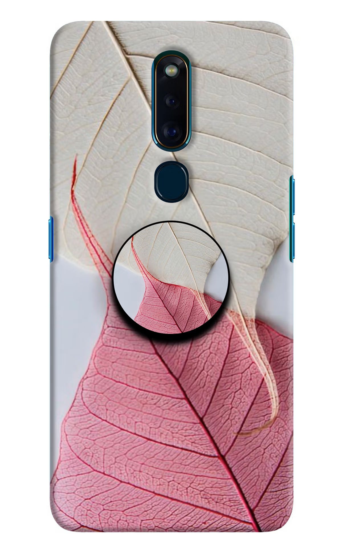 White Pink Leaf Oppo F11 Pro Pop Case by Casekaro