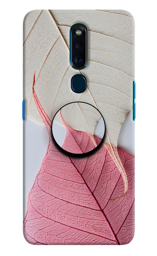 White Pink Leaf Oppo F11 Pro Pop Case by Casekaro