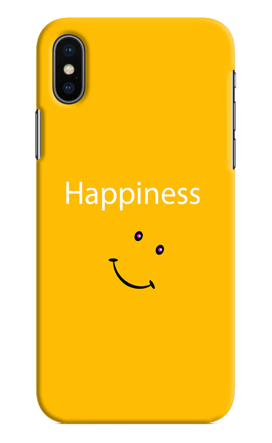 Happiness With Smiley iPhone XS Hard Case Back Cover by Casekaro