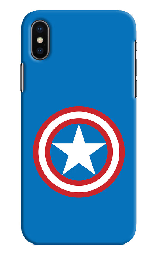 Captain America Logo iPhone XS Hard Case Back Cover by Casekaro