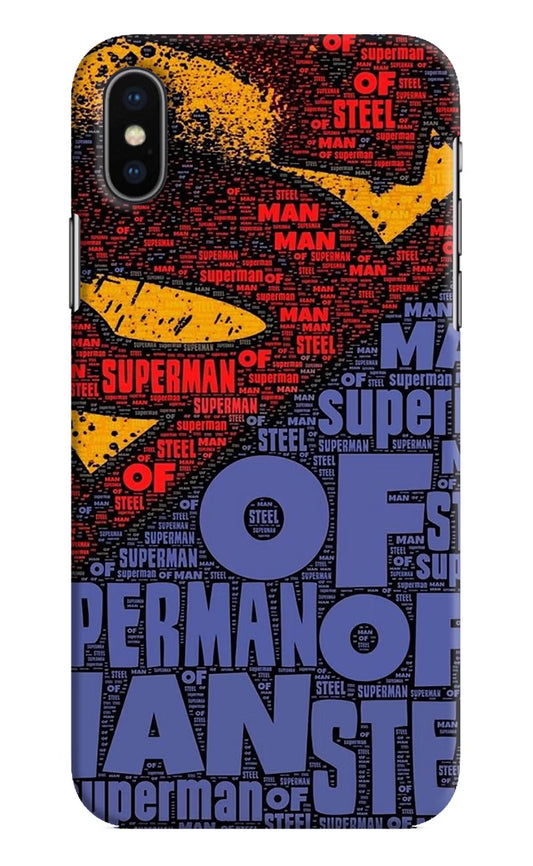 Superman iPhone XS Hard Case Back Cover by Casekaro