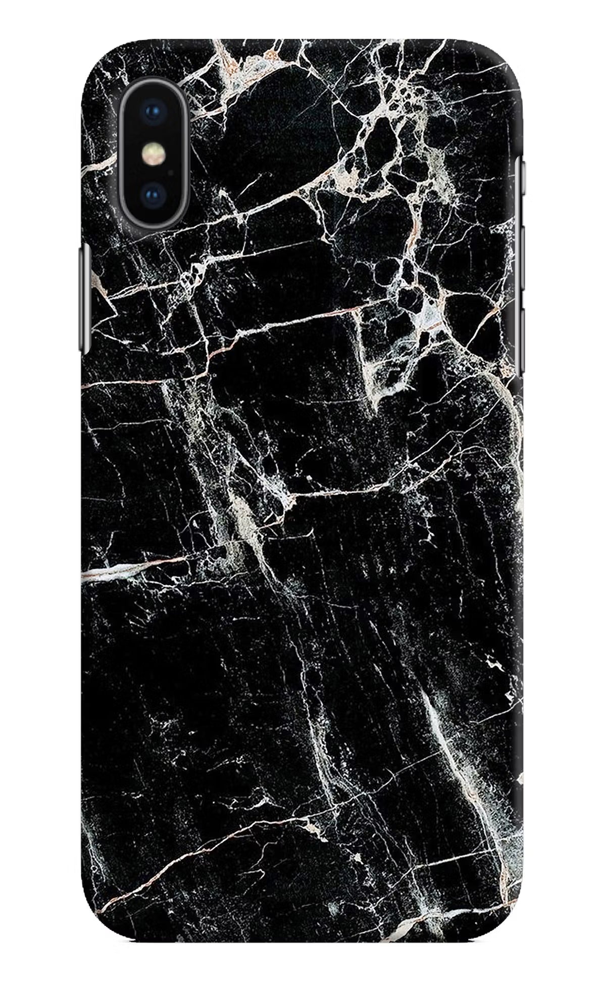 Black Marble Texture iPhone XS Hard Case Back Cover by Casekaro