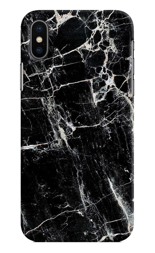 Black Marble Texture iPhone XS Hard Case Back Cover by Casekaro