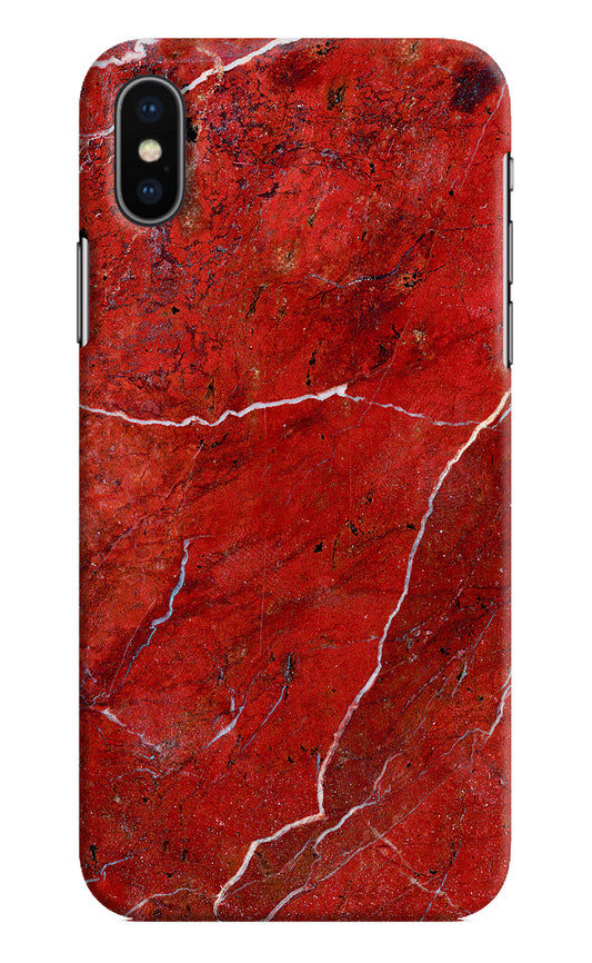 Red Marble Design iPhone XS Hard Case Back Cover by Casekaro