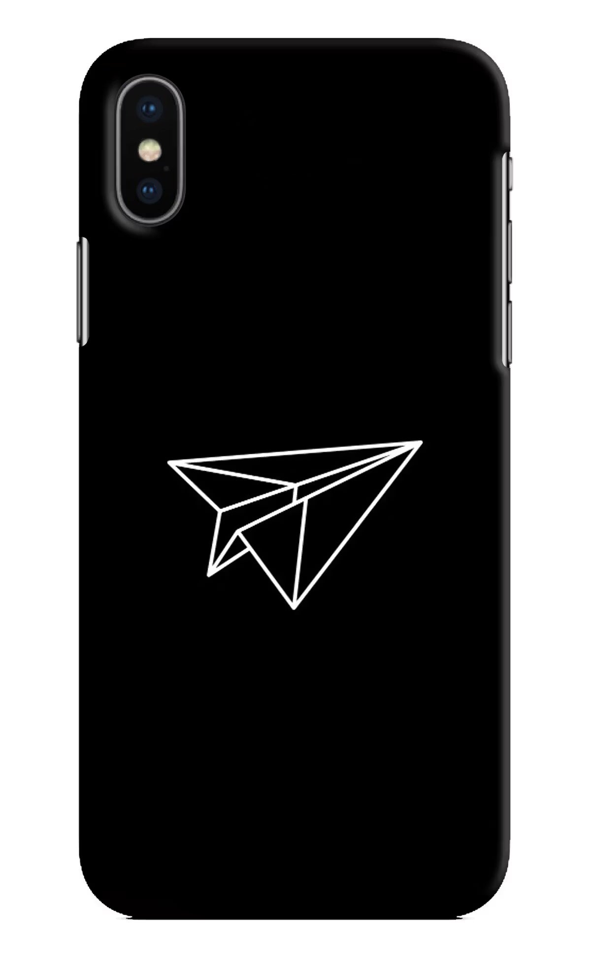 Paper Plane White iPhone XS Hard Case Back Cover by Casekaro