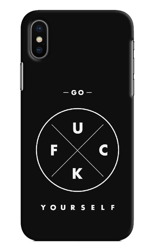 Go Fuck Yourself iPhone XS Hard Case Back Cover by Casekaro