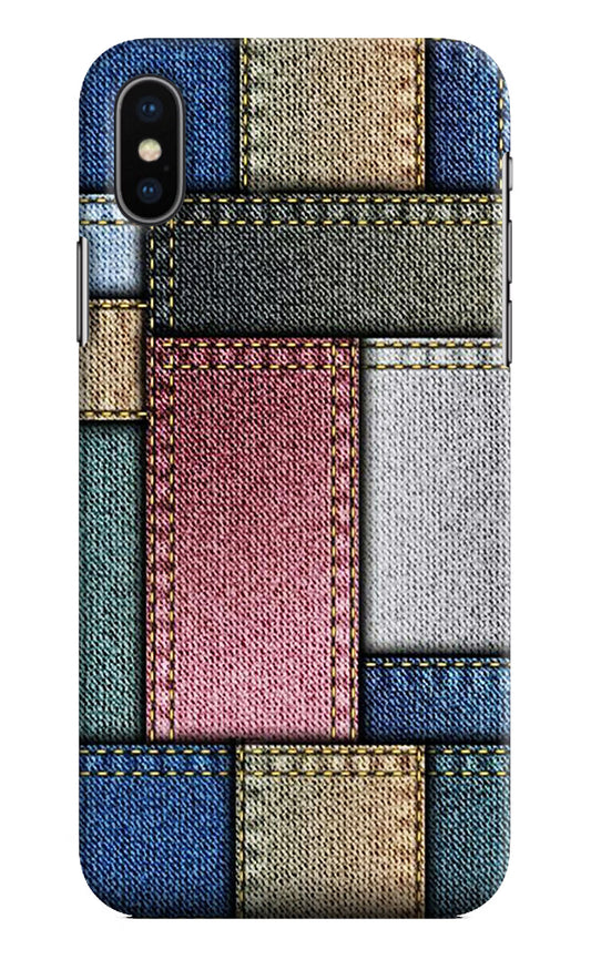 Multicolor Jeans iPhone XS Hard Case Back Cover by Casekaro